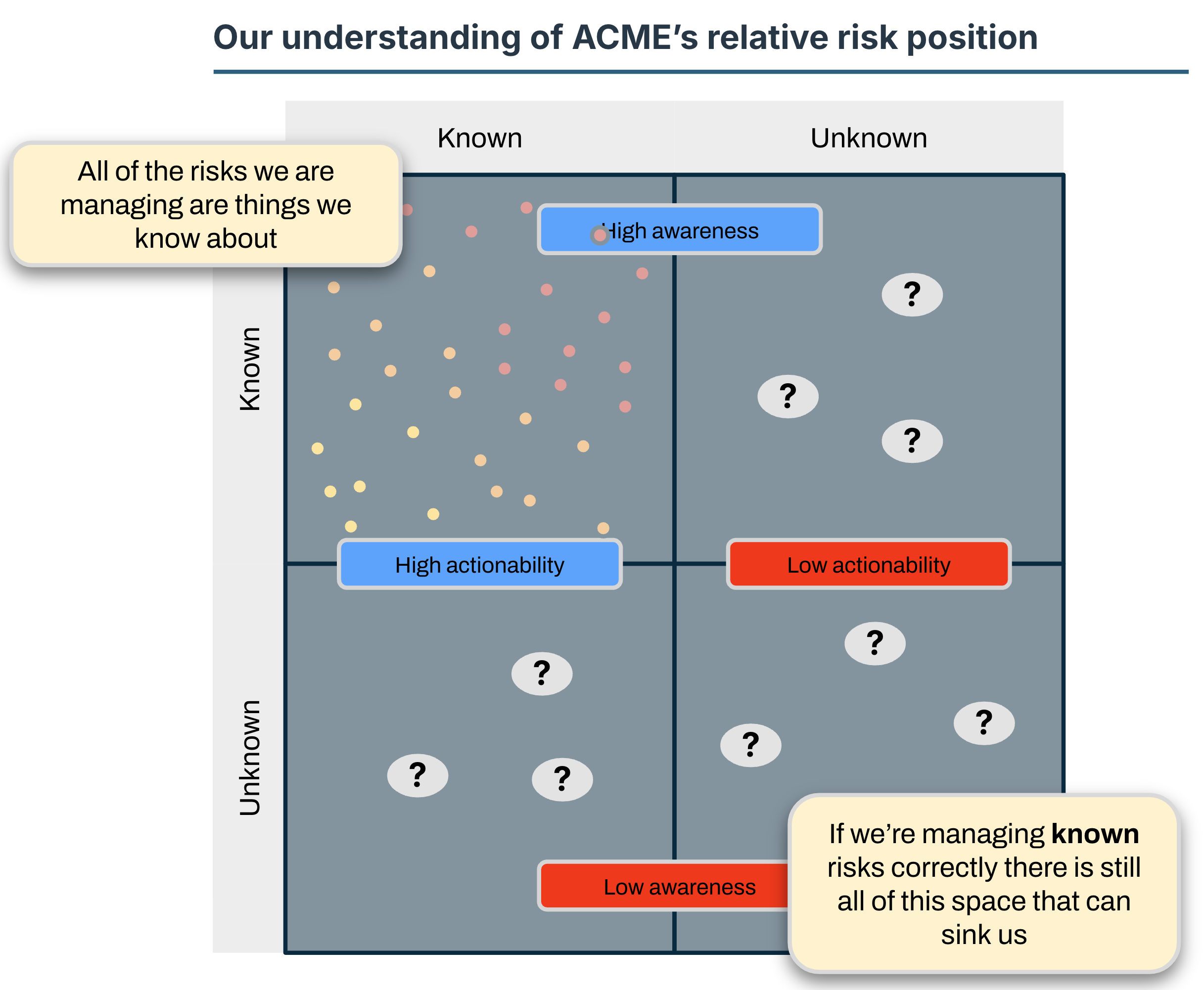 ACME’s managed risks inside the risk quadrants